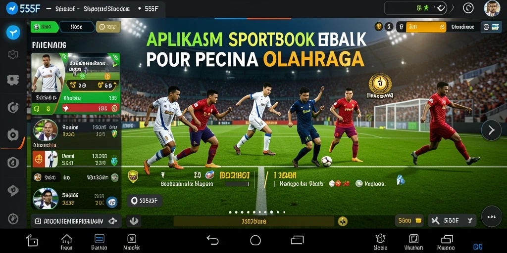 Tampilan screenshot 555F saat pengguna memasang taruhan olahraga.