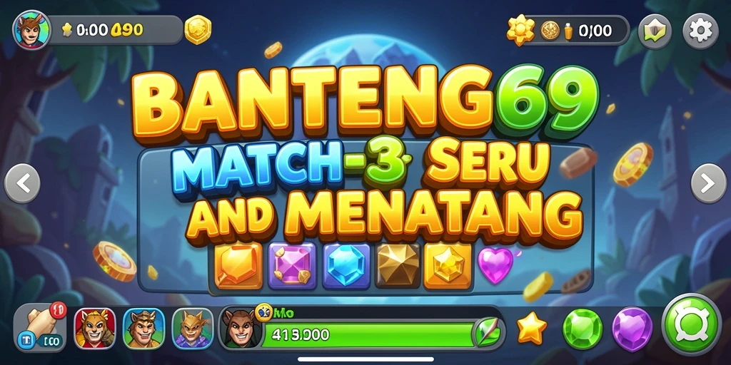 Tampilan gameplay BANTENG69 yang penuh warna dan seru.