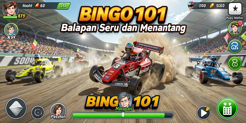 Tangkapan layar dari gameplay balapan seru BINGO101.