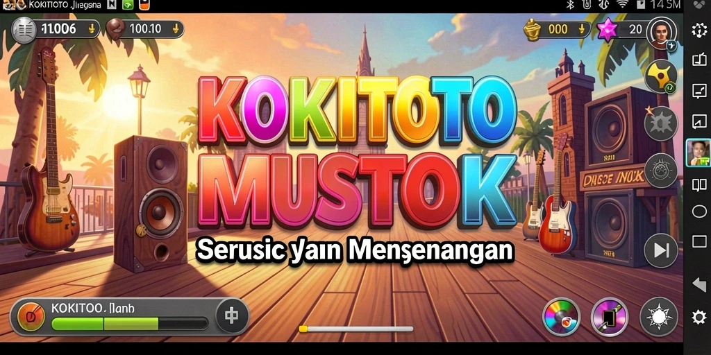 Tampilan gameplay KOKITOTO yang penuh warna dan dinamis.