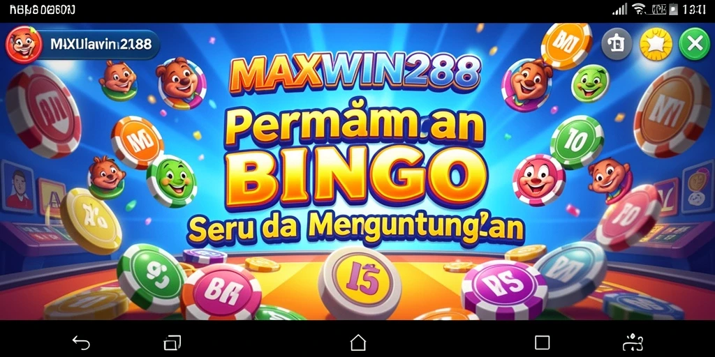 Tangkapan layar MAXWIN288 menunjukkan sesi permainan Bingo yang seru.