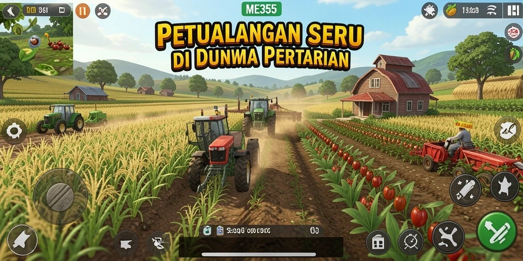 Menampilkan gameplay seru bertani di ME355.