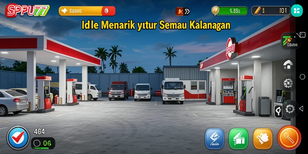 Tampilan gameplay SPBU77 yang menampilkan manajemen SPBU yang memukau.