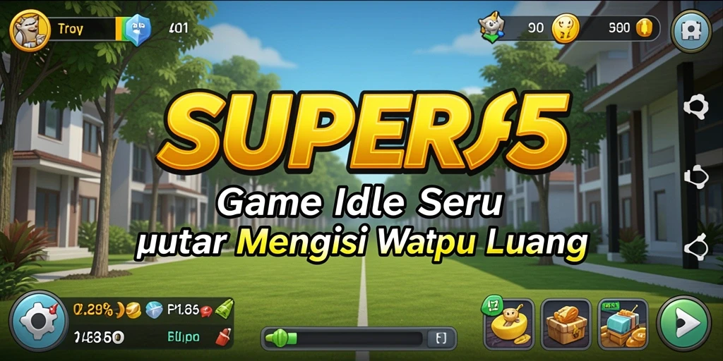 Screenshot gameplay SUPER5 yang menunjukkan karakter dalam aksi Idle.