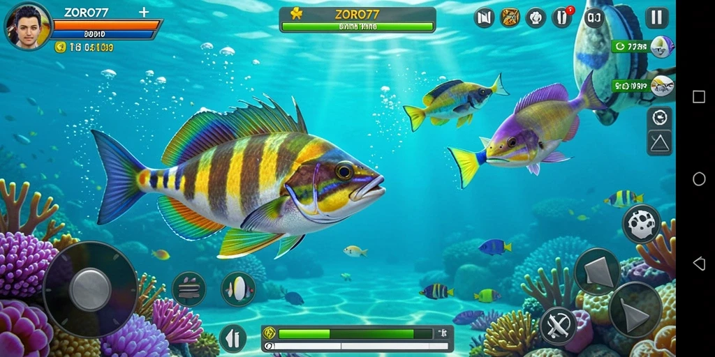 Gameplay ZORO77 yang seru dalam bertembak ikan.
